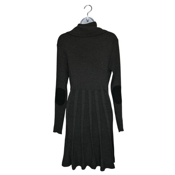 Calvin Klein Cowl Neck Pleated Sweater Dress NWT Women's Sz XL Gray A-Line - Picture 2 of 8